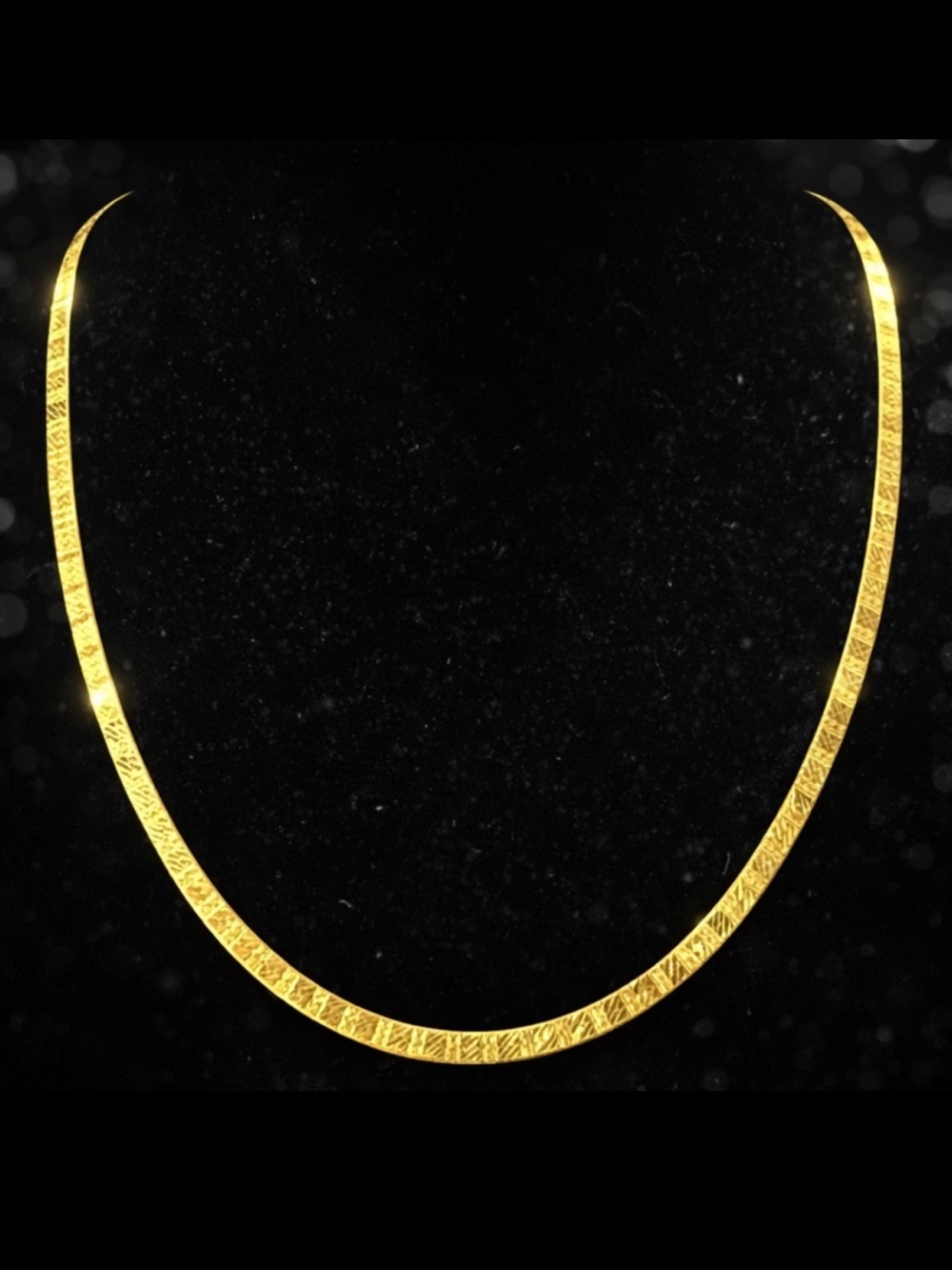 18k Gold Reversible Technibond Diamond Cut Herringbone Necklace Vintage HSN